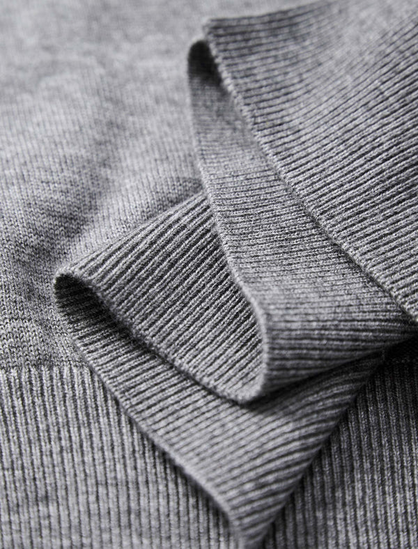 Gray Embroidered Loose Knit Cardigan