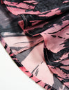 Abstract Brushstroke Print Fishtail Midi Skirt