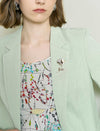 Light Sage 3/4 Sleeve Casual Blazer