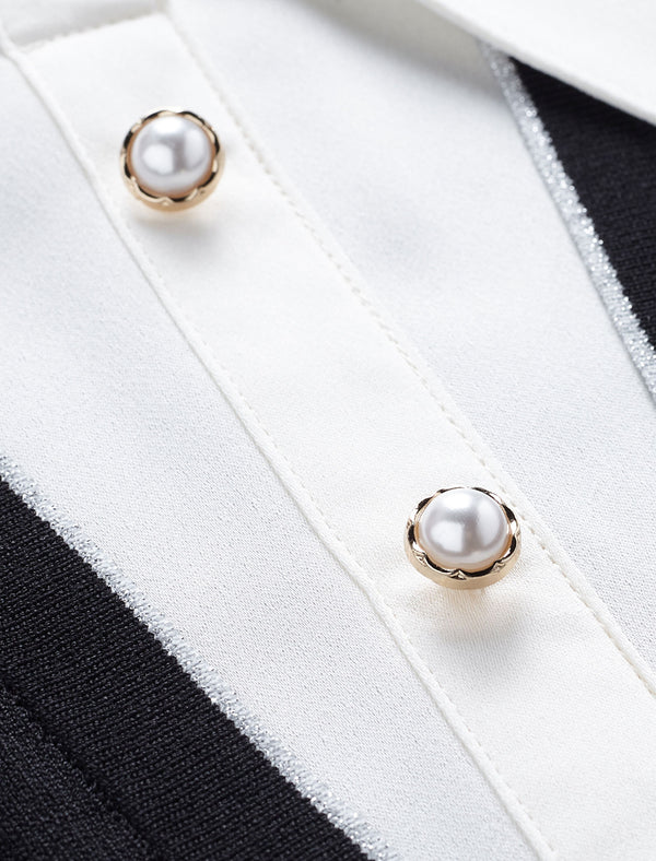 Faux Two-Piece Bow Detail Knit Top