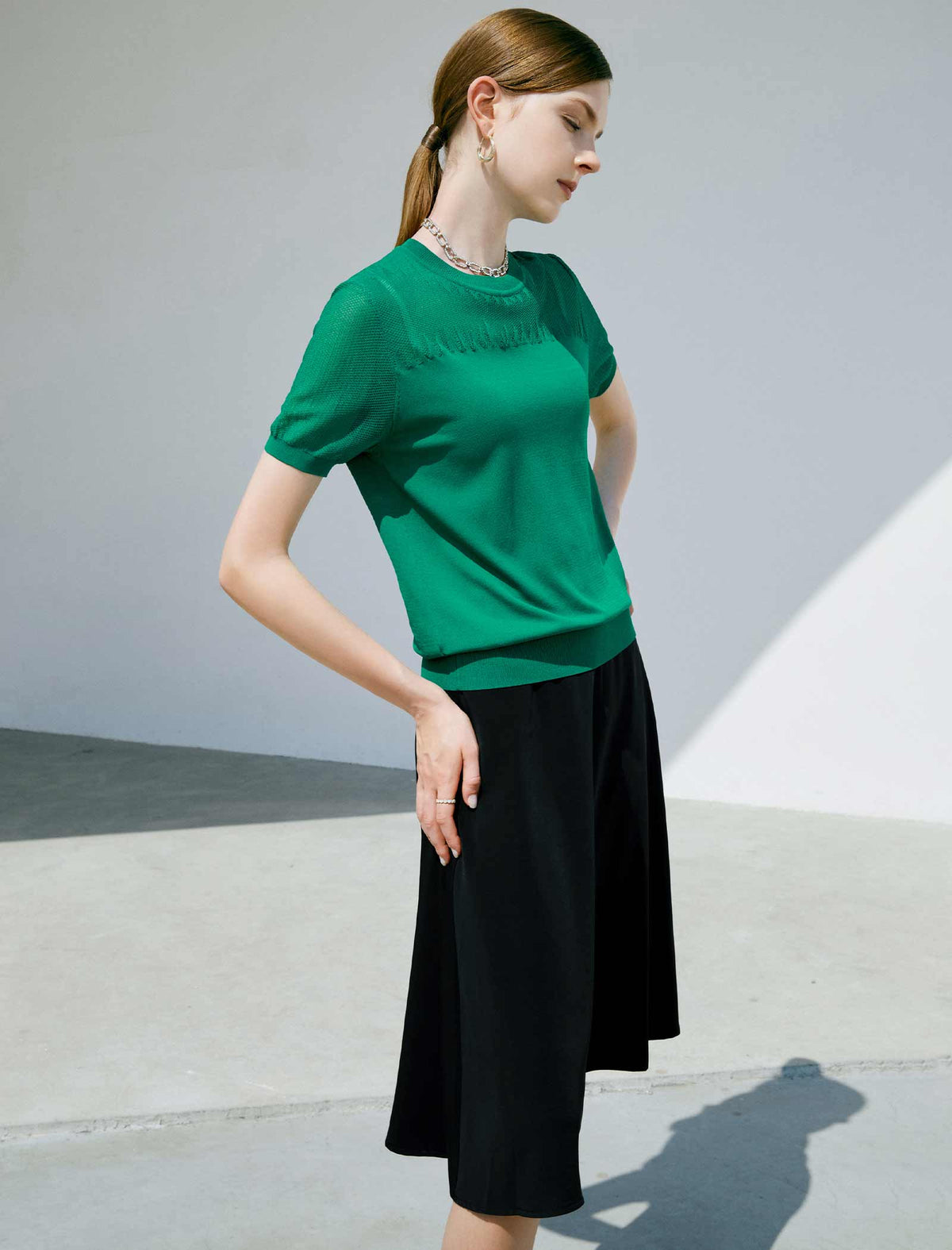 Solid A-Line Skirt