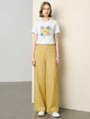 High Waisted Wide Leg Cotton Pants