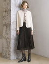 Lace Pleated Midi Skirt