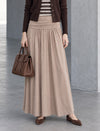 Ruched Waist Gathered A Line Maxi Skirt