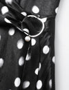 Black Polka Dot Long Sleeve Midi Dress
