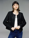 Sparkle Tweed Wool-Blend Cropped Jacket