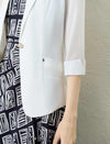 3/4 Sleeve Button-Front Blazer
