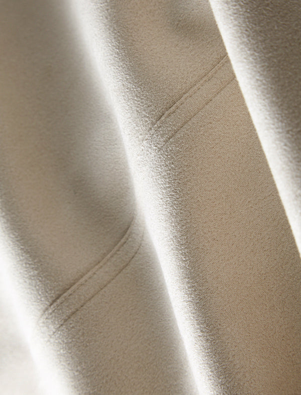 Beige PU Leather Pocket Detail Trench Coat