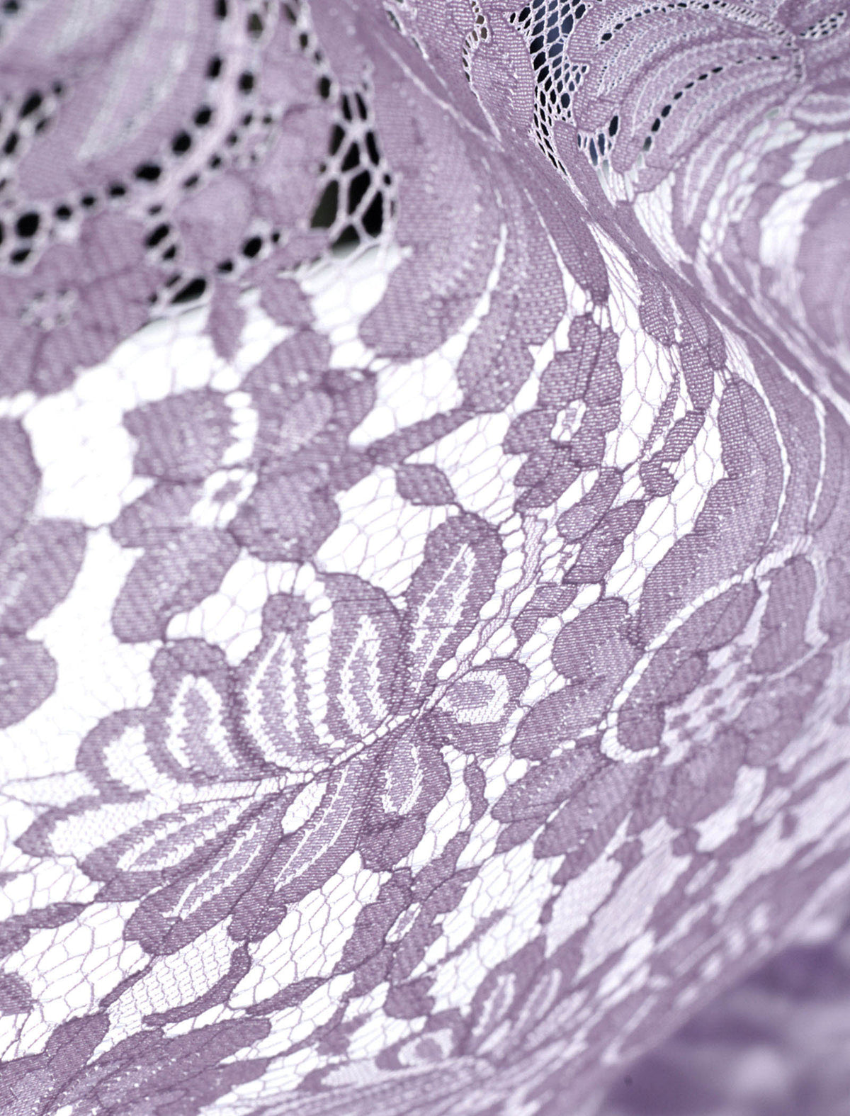 V-Neck Lilac Lace Midi Dress