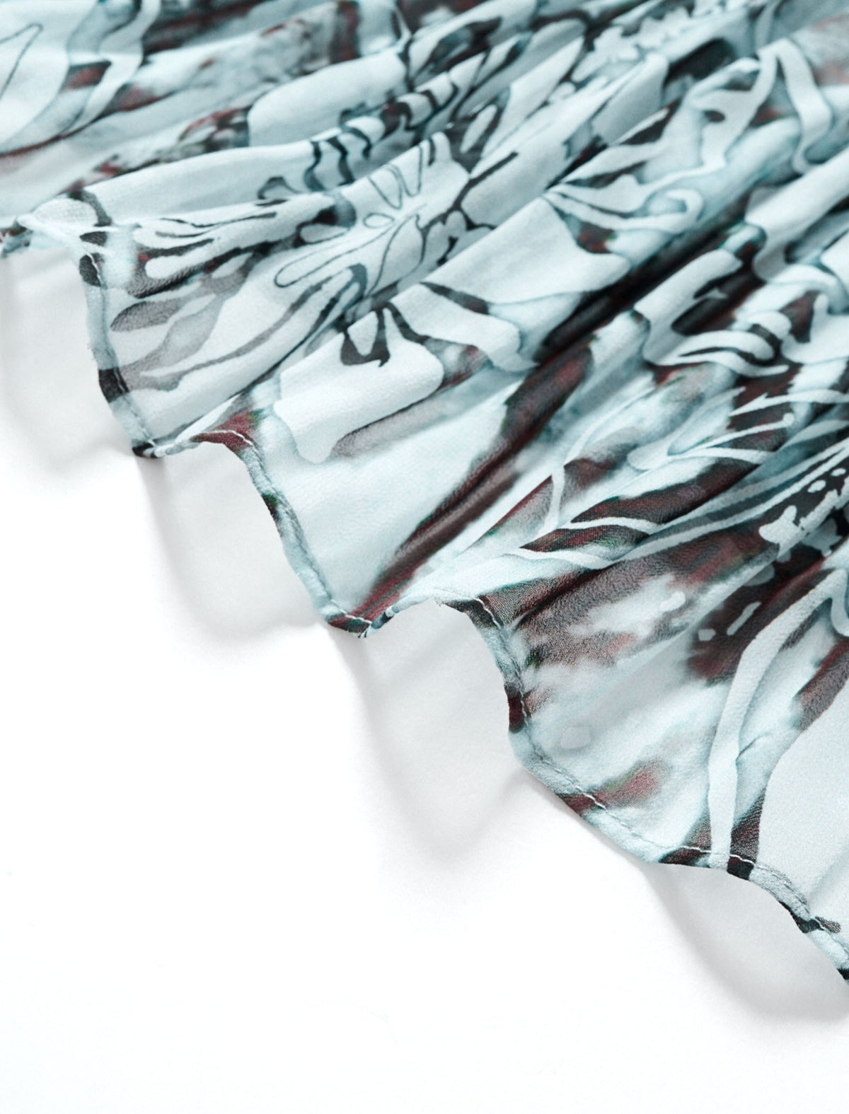 Chiffon Floral Print V-Neck Midi Dress