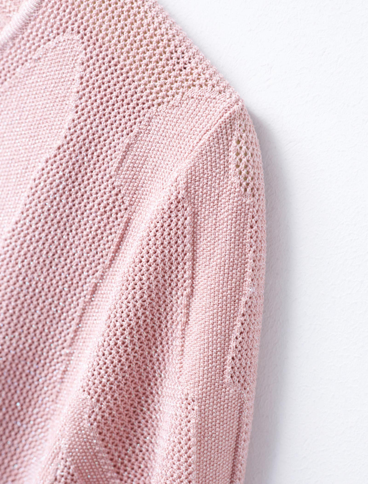 Pink Textured Short Sleeve Knit Top
