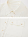 Satin Pocket Detail Button-Down Shirt