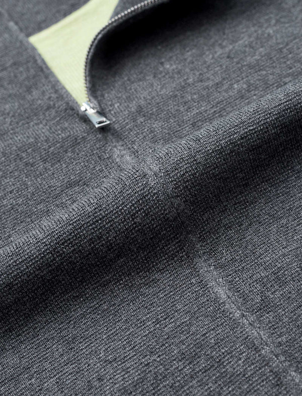 Slim Fit Zipper Layered Knit Sweater