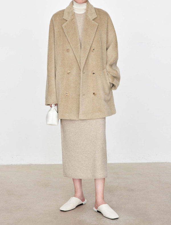 100% Wool Crew Neck Maxi Dress