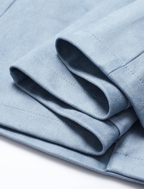 Blue Waist-Defining Vintage Trench Coat