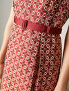 Sleeveless Geometric Jacquard Dress