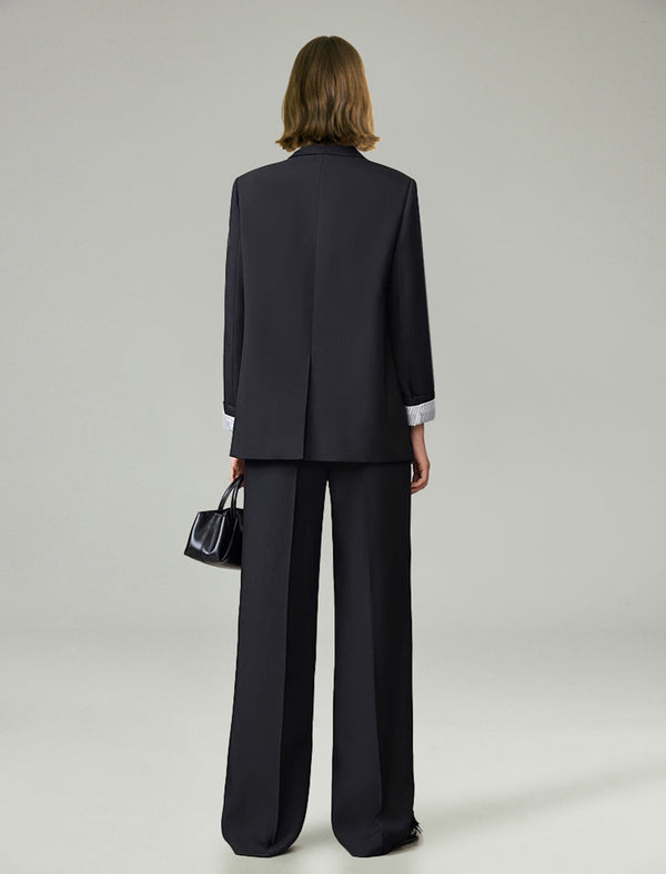 One Button Relaxed Fit Blazer