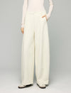 Wool Blend High-Waist Crease-Front Wide-Leg Pants