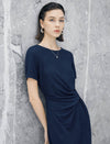 Knot-Waist Textured Maxi Dress