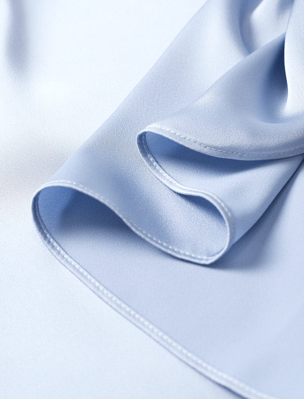 Light Blue Loose Long-Sleeve Professional Shirt