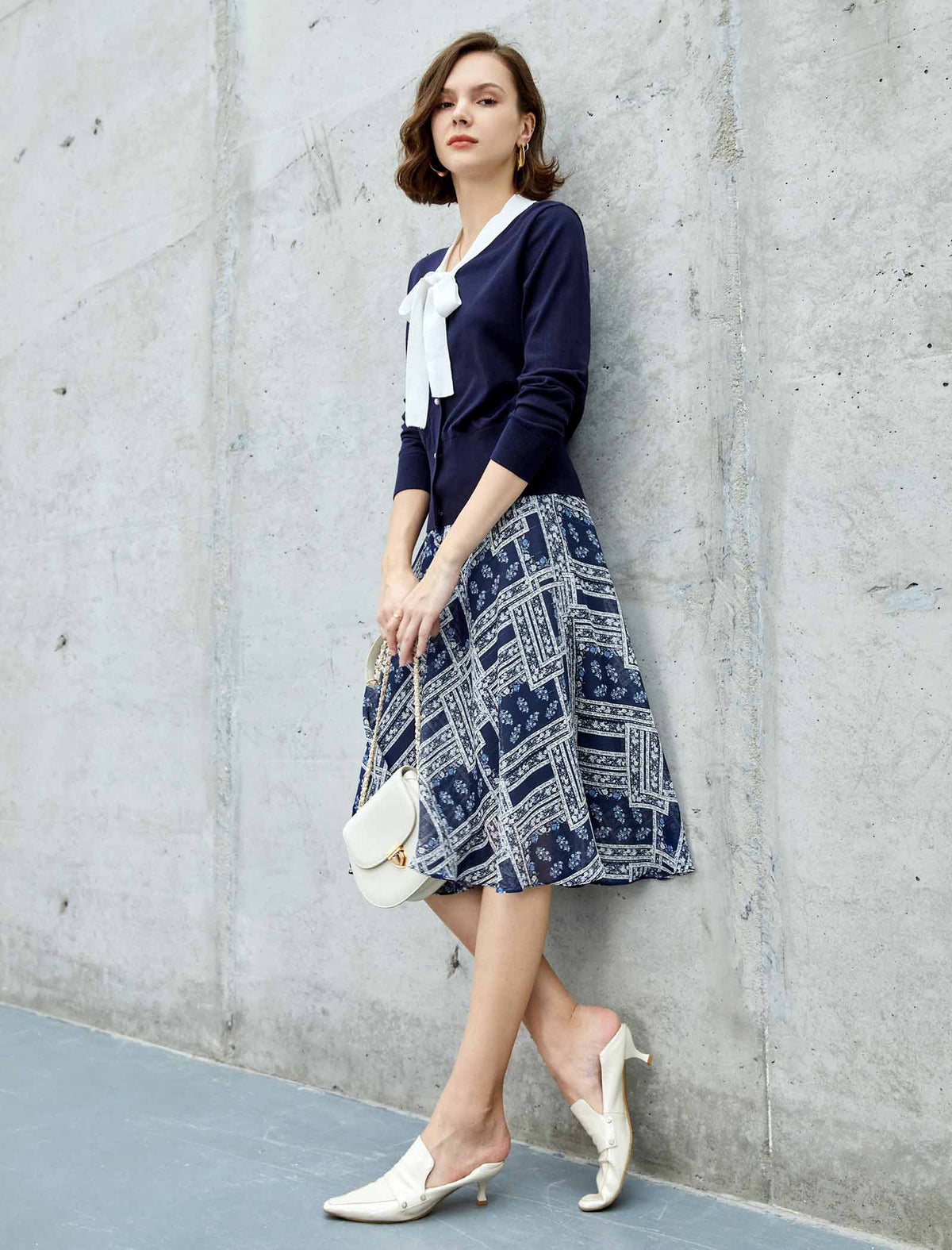 Plaid Print A-Line Skirt