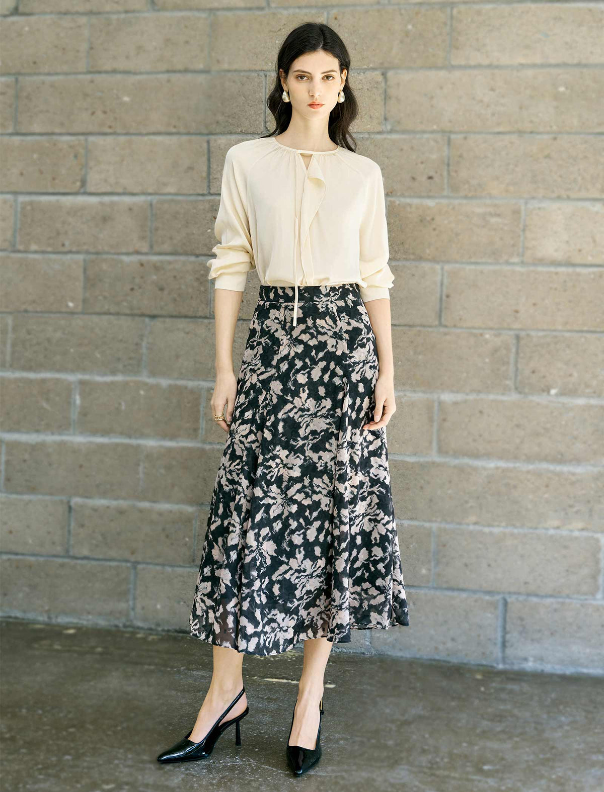 Keyhole Cutout Blouse