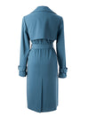 Blue Double-Breasted Trench Coat