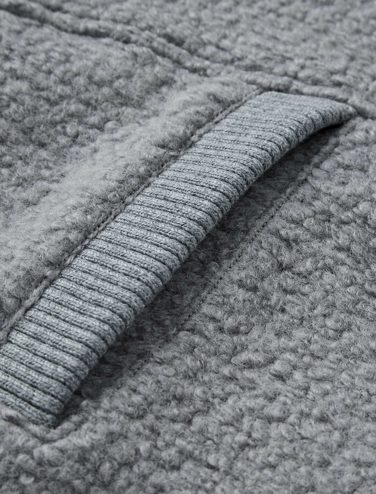 Teddy Fleece Wool-Blend High-Neck Zip Jacket