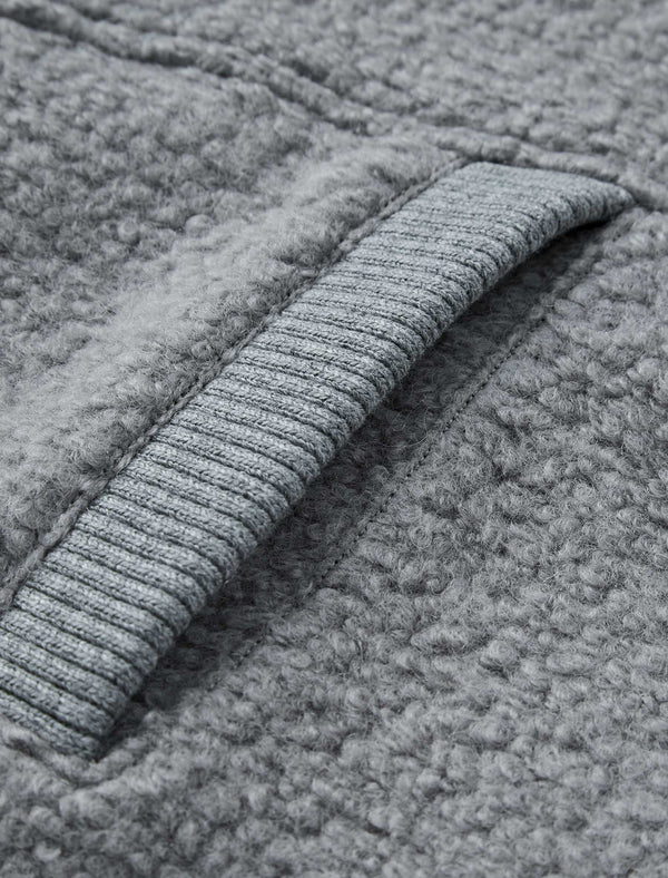 Teddy Fleece Wool-Blend High-Neck Zip Jacket