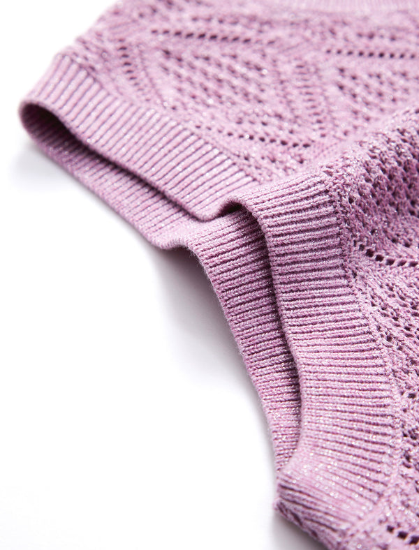 Diamond Open Knit Sleeveless Top