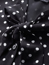 Polka Dots Bow Tie Ruffle Sleeve Blouse