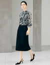 High Waist Straight Midi Skirt