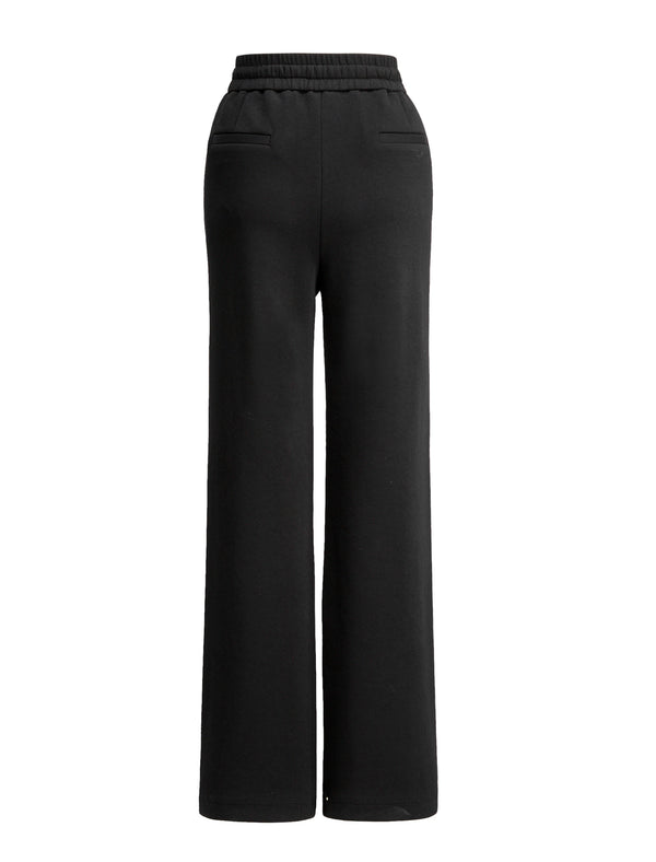 Stylish Black Drawstring Wide Leg Pants