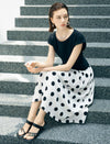 Black & White Polka Dot Midi Dress