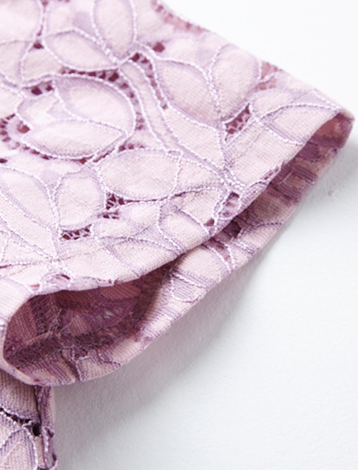 Lilac Floral V-Neck Lace Dress