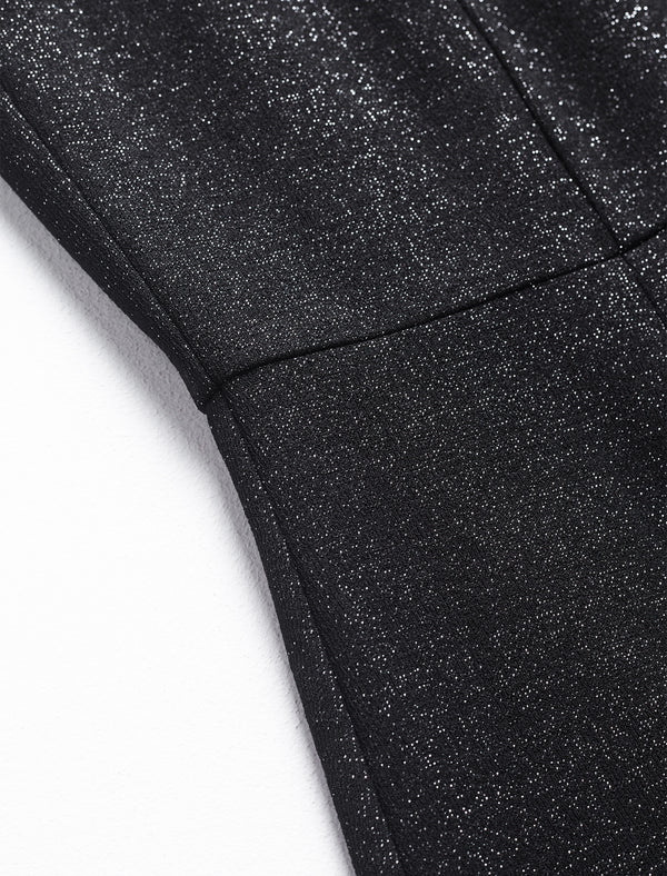 Chain Neckline Sparkle Midi Dress