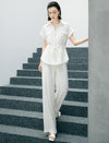Solid High Waist Flow Wide Leg Pants
