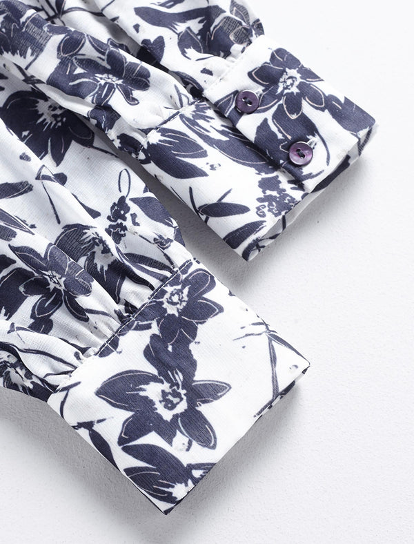 Floral Print Button Down Shirt