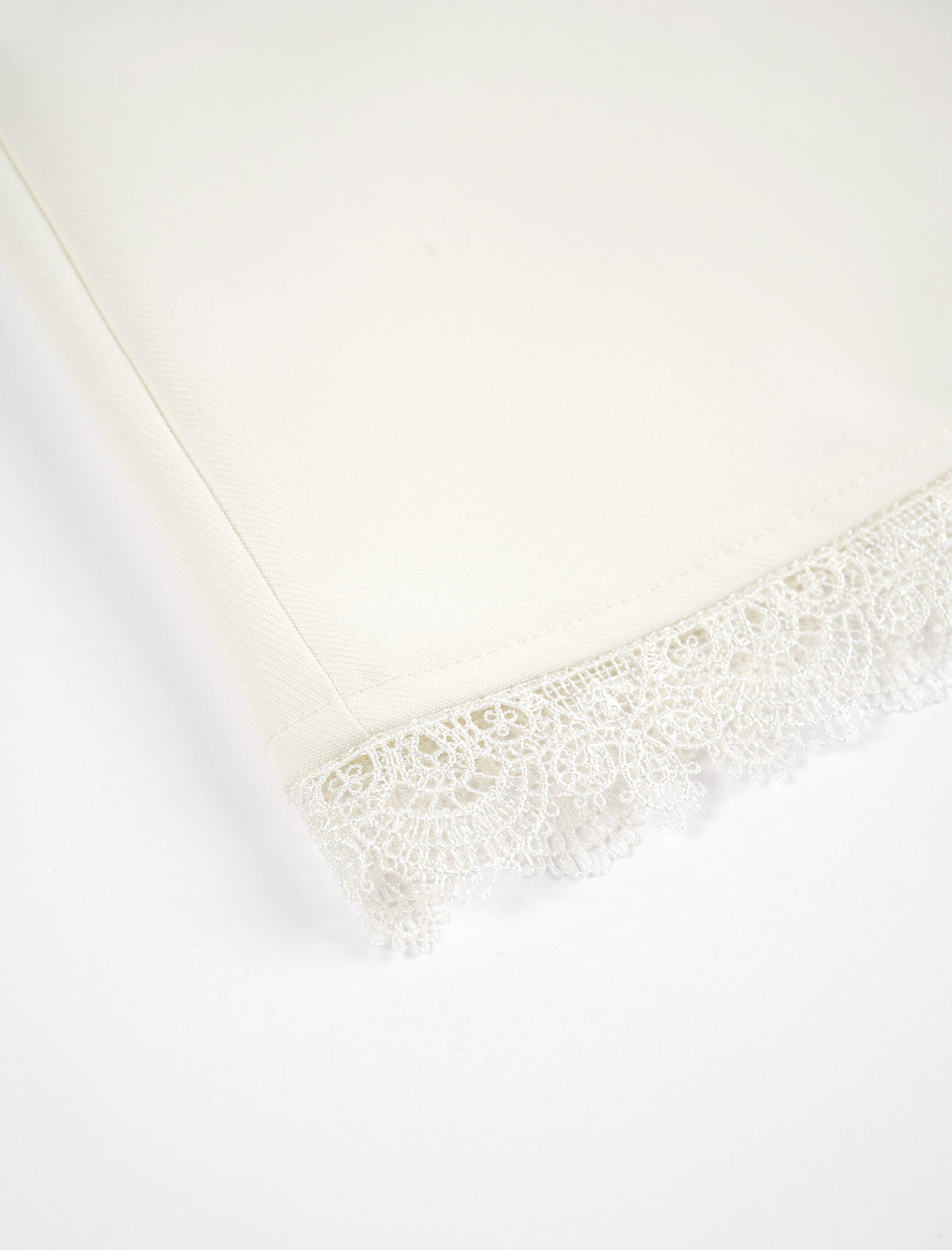 Lace Trim A-Line Midi Skirt