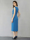 Elegant Ruched Sculptural Midi Gown