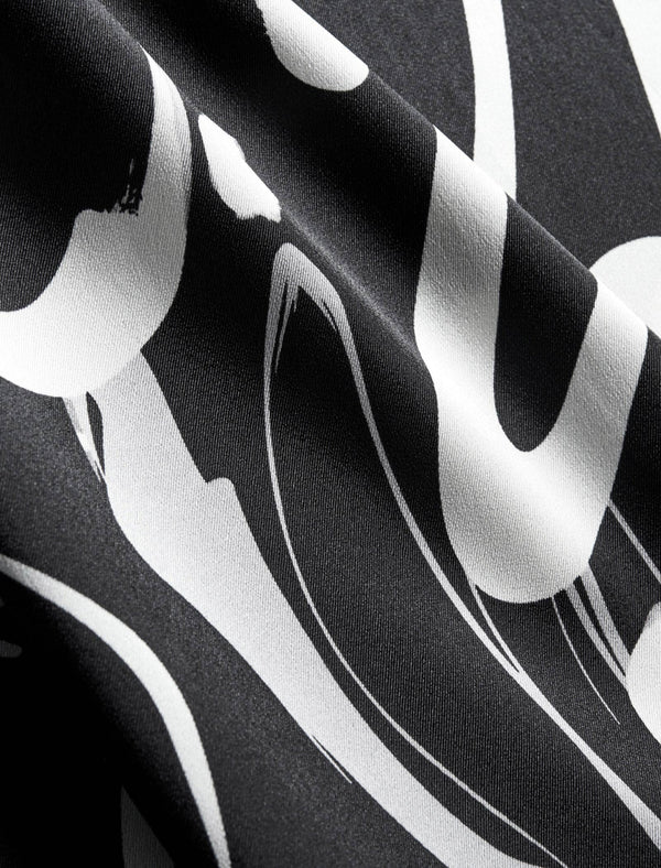 Abstract Print Sleeveless Midi Dress