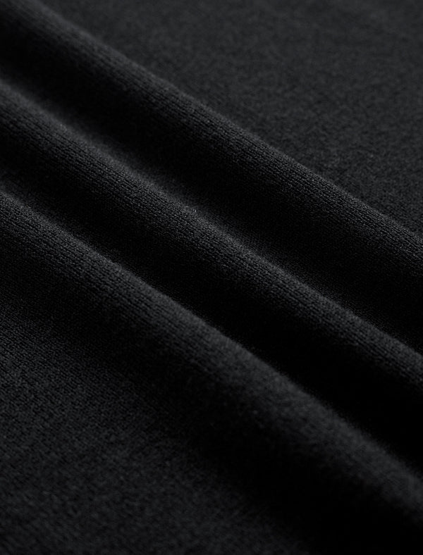 Slim Fit Cutout High Neck Long-Sleeve Knit Top