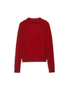 Wool Blend Cable-Knit Collared Half-Zip Sweater