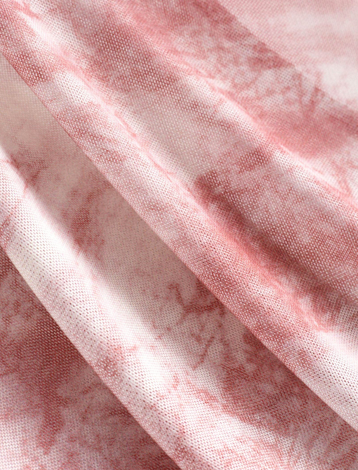 Pink Watercolor Ruched Midi Dress