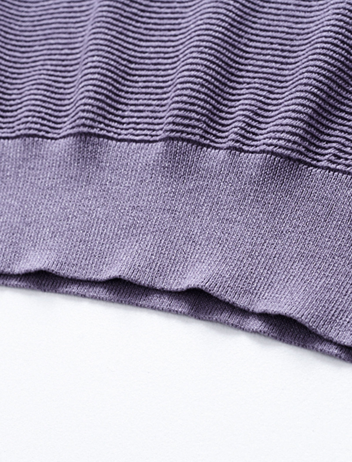Wavy Texture Scalloped Cuffs Knitted Pullover