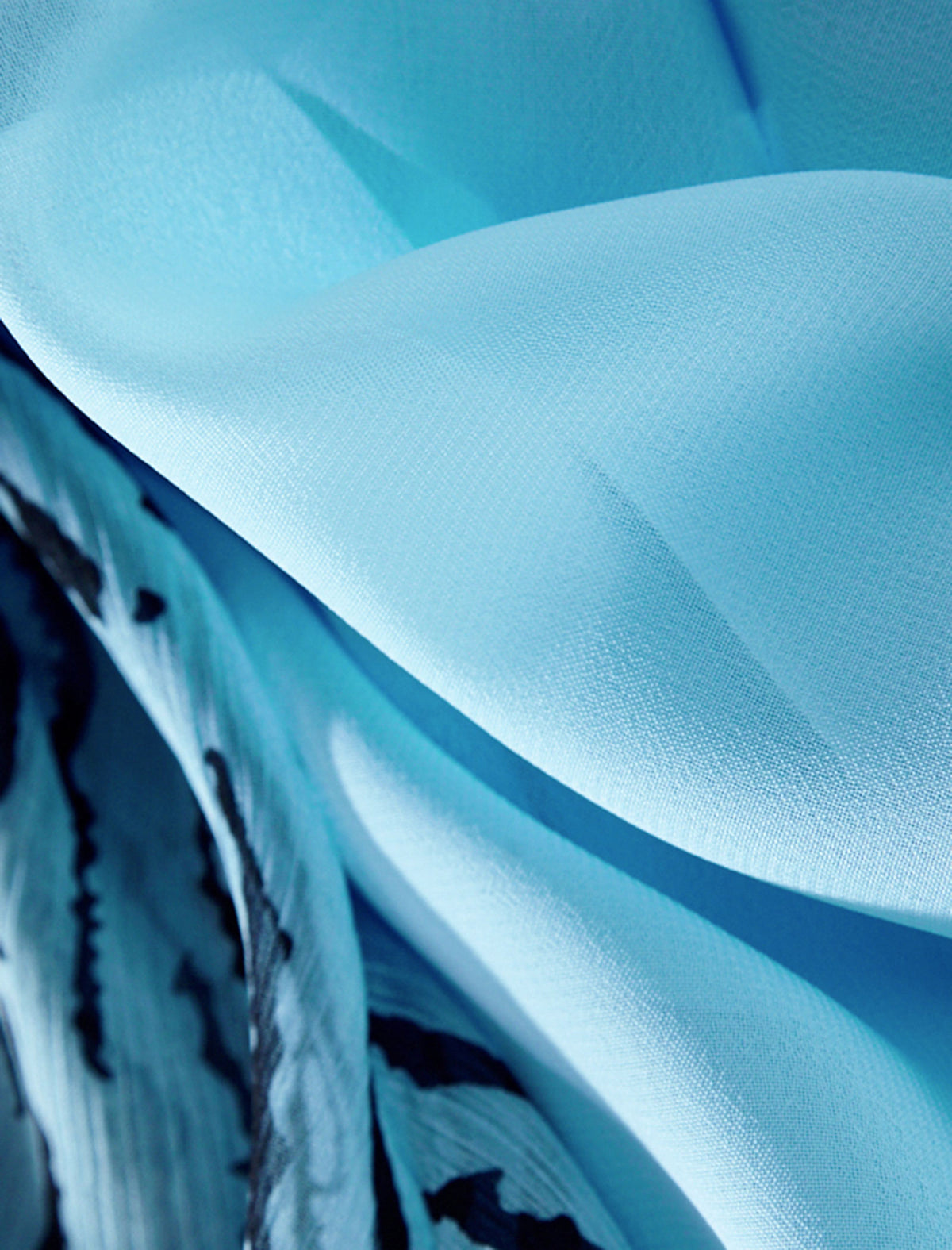 Ruffle Detail Zebra-Print Sheer Blouse