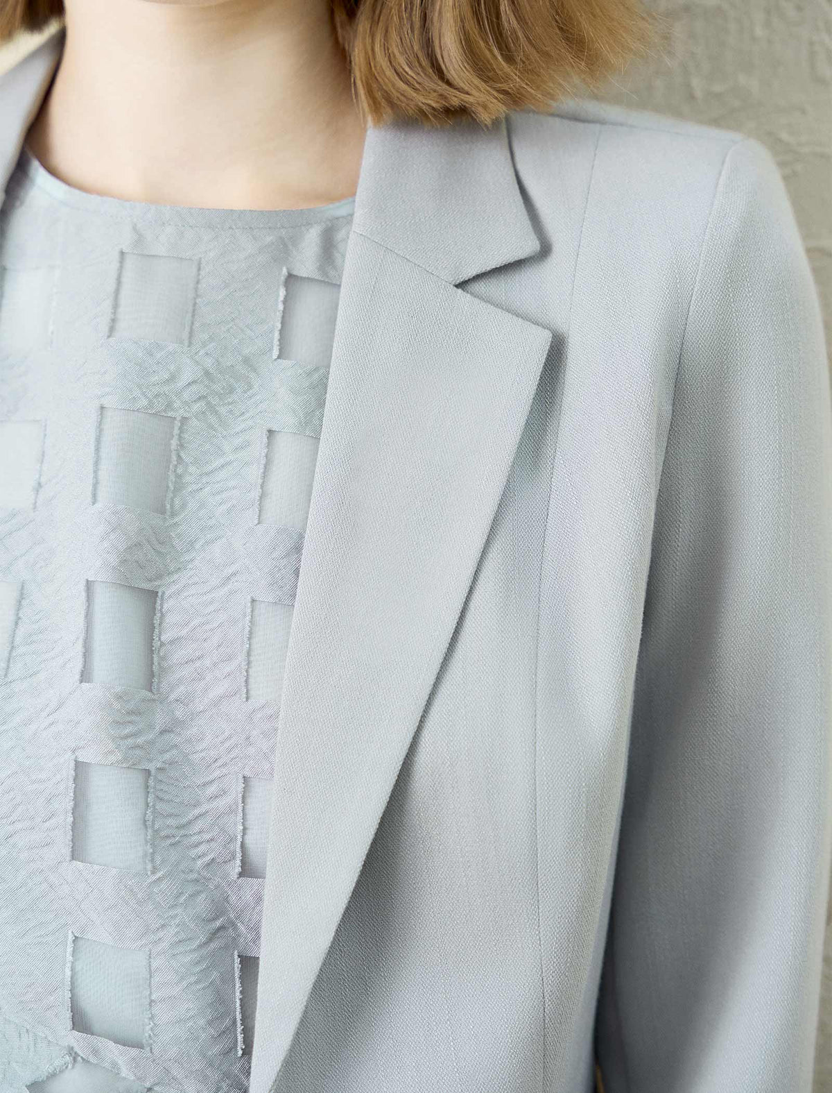 Light Grey 3/4 Sleeve Blazer