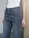 High Waist Stretch Straight Leg Ankle Length Jeans
