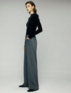 High-Waist Pocket Straight-Leg Pants