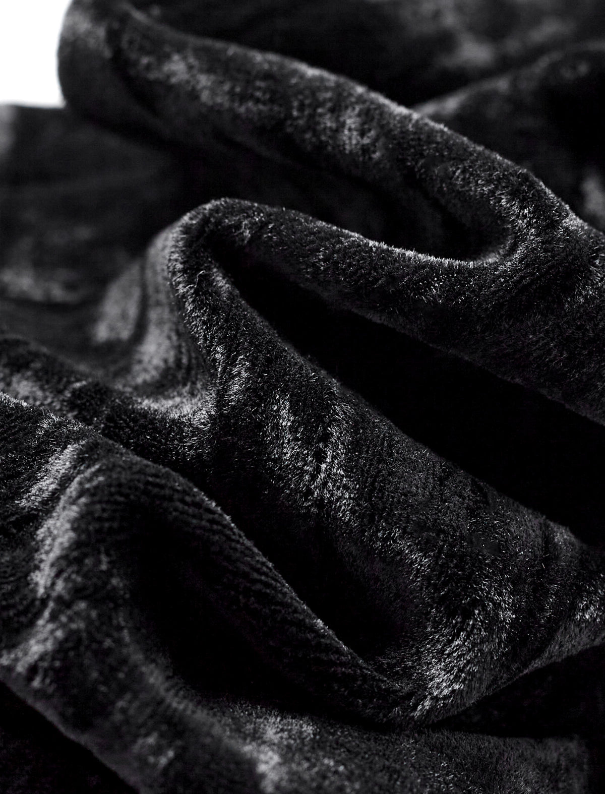 Black Velvet Embellished Button-Up Top